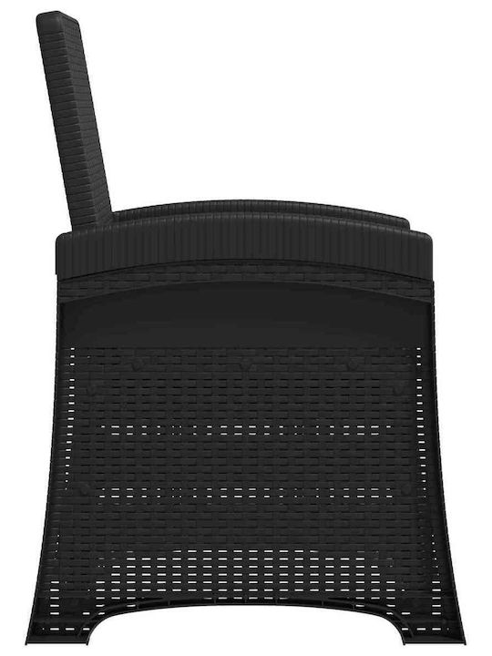 vidaXL Gartenstühle Rattan Anthrazit 56x63x92cm
