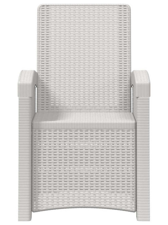 Fotoliu De Exterior Din Rattan Alb Cu Pernă 56x63x92cm