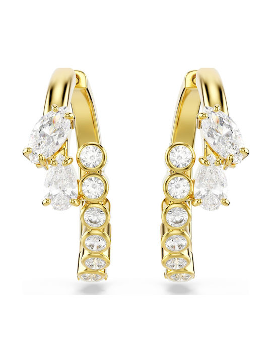 Swarovski Σκουλαρίκια Κρίκοι Επιχρυσωμένα με Πέτρες Swarovski Σκουλαρίκια Κρίκοι Επιχρυσωμένα με Πέτρες