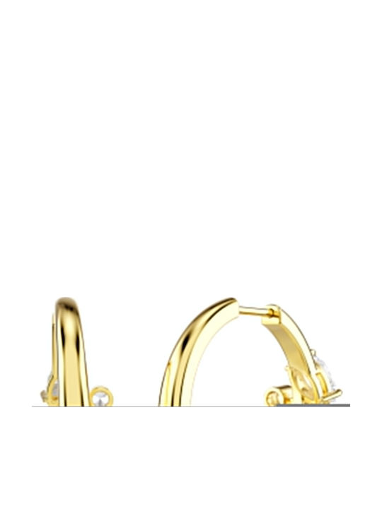 Swarovski Σκουλαρίκια Κρίκοι Επιχρυσωμένα με Πέτρες