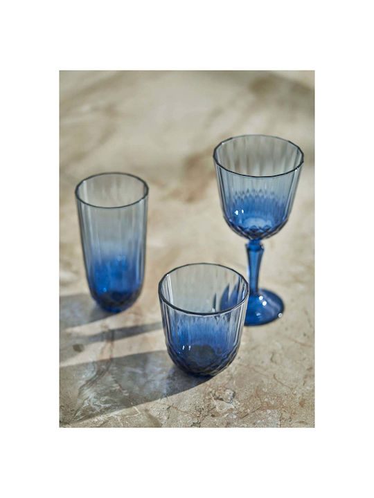 SteweHome Set of Glasses for White and Red Wine Made of Glass in Blue Colour 18 Pieces