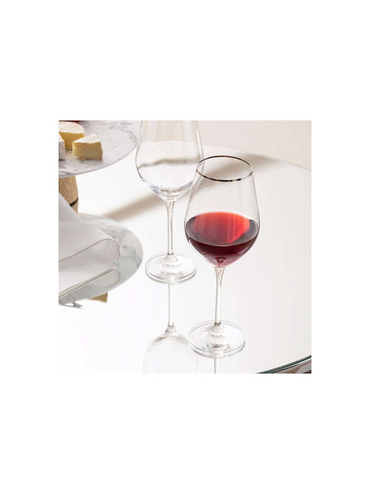 SteweHome Glass for White and Red Wine Made of Glass in Red Colour 500ml