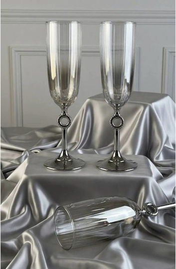 SteweHome Set Pahare De Vin Cu Picior Din Sticlă Argintii 6 Bucăți SteweHome Set Pahare De Vin Cu Picior Din Sticlă Argintii 6 Bucăți
