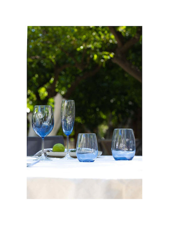 SteweHome Set Of Champagne Glasses Made Of Glass In Blue Colour Goblets 4 Pieces