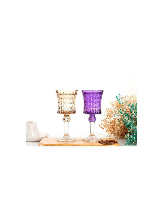 SteweHome Set of Water / Coffee Freddo Crystal Brown Goblet Glasses 140ml 6 Pieces