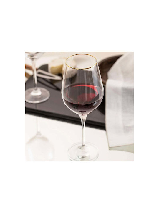 SteweHome Glass for White and Red Wine Made of Glass in Red Colour 500ml