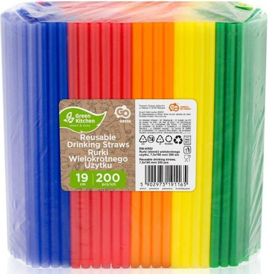 Plastic Reusable Straws Mix 200pcs