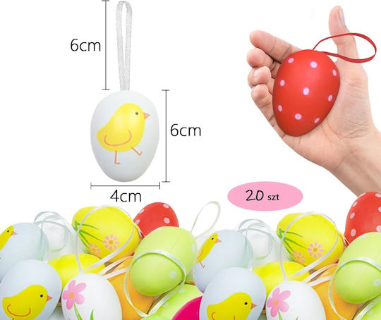 Easter Eggs Hanging Decorations Ribbon 20pcs