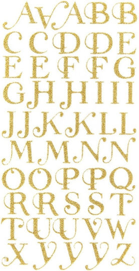 Glitter Stickers Alphabet Gold Letters 50pcs