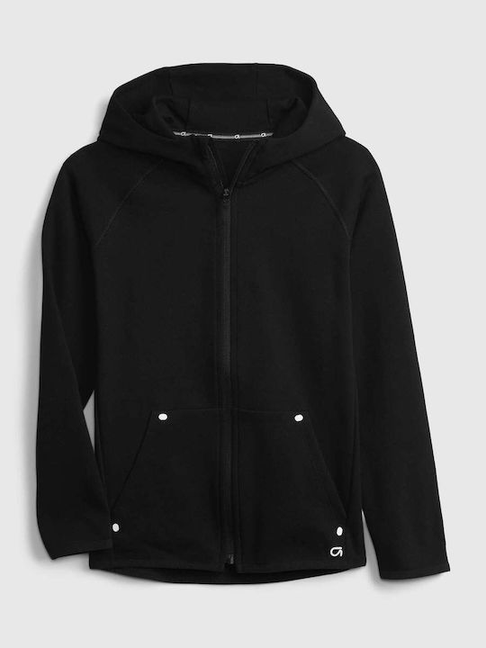 Bluze și Hanorace Pentru Copii Cardigan Cu Glugă și Buzunare Negru