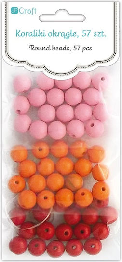Decorative Beads Round Pink Balls 57 Pcs