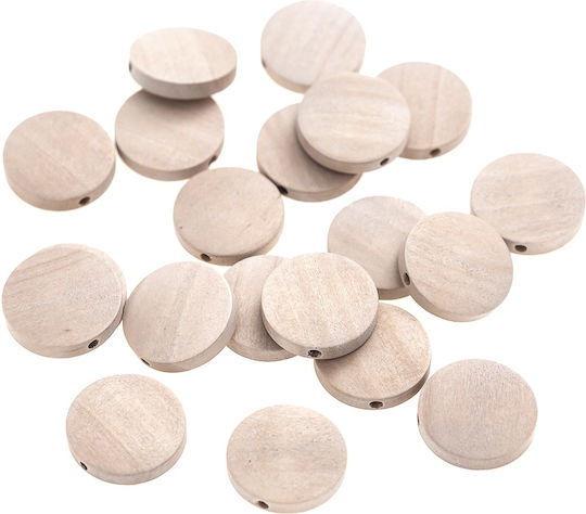 Wooden Beads Coins Dreamcatcher 20mm 20pcs