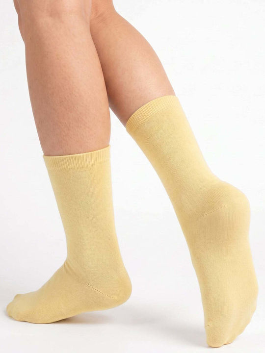 Dimi Socks Γυναικείες Κάλτσες Κιτρινες