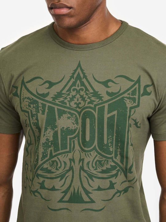 Sportliches T-Shirt Olive/Weiß