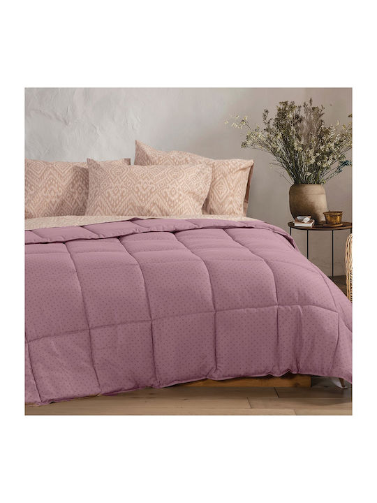 Nef-Nef Homeware Bettdecke Einzelbett mit Microfiber-Füllung 160x220cm Colorfull Purple 330 GSMGsm