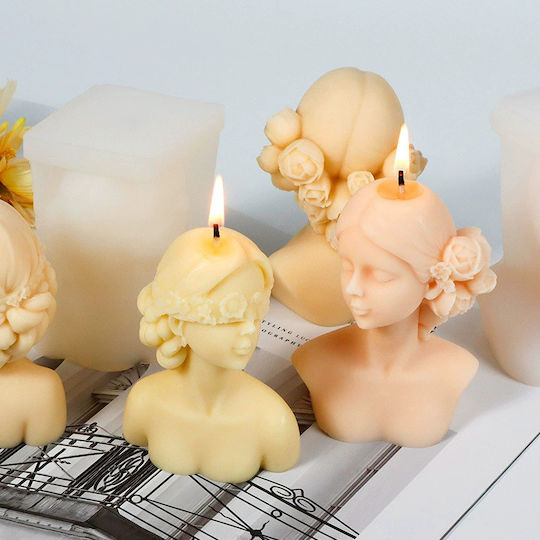 Silicone Mold Candles Woman Covered Eyes 98x78x58mm