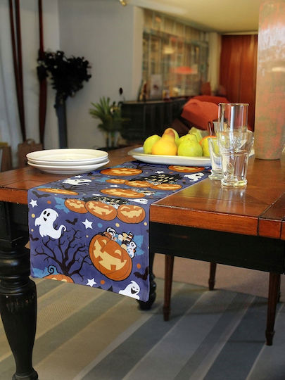 Dekorativer Tischläufer Kürbisse Spukhaus Halloween 28x275cm
