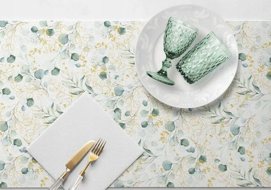 Airlaid Nichtgewebte Party-Tischdecke Eukalyptus Boho Kommunion Taufe Hochzeit 40x500cm