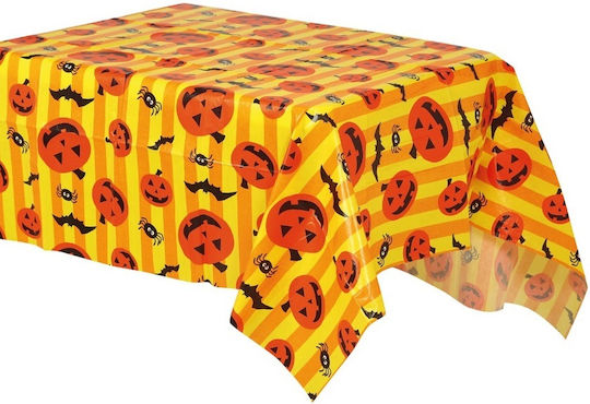 Halloween Foil Tablecloth Pumpkins Spiders 132x178cm