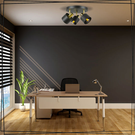 Lampa Deckenleuchte Schwarz mit Lampenbirnensockel E27