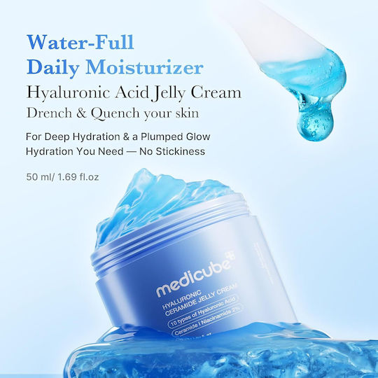Medicube Hyaluronic Ceramide Jelly Moisturizing Face Cream with Hyaluronic Acid & Niacinamide 50ml