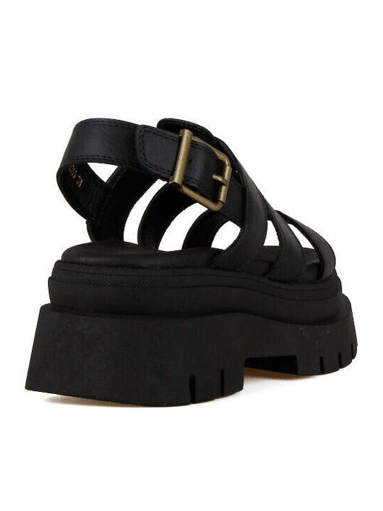 Women's Flat Sandals Gladiator Black Flatforms Y2515 blk