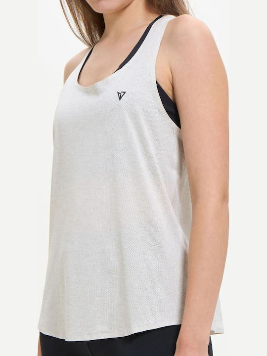 Damen Sport Ärmellose Bluse Beige