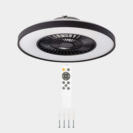 123led Πλαφονιέρα 60.4cm με Φως Μαύρη