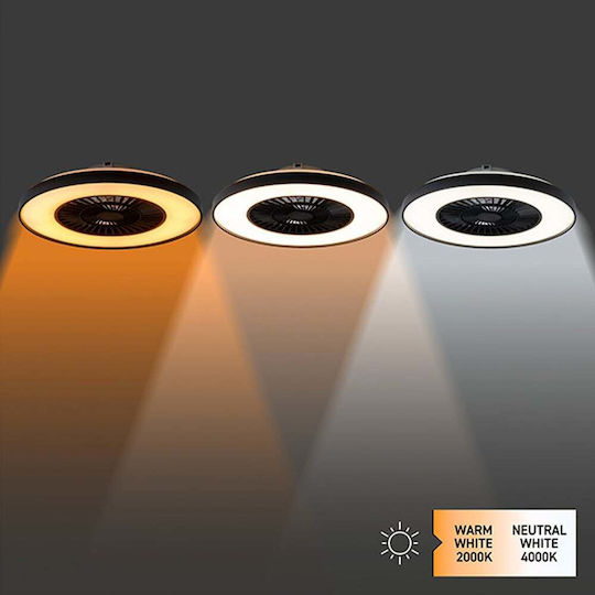 123led Πλαφονιέρα 60.4cm με Φως Μαύρη