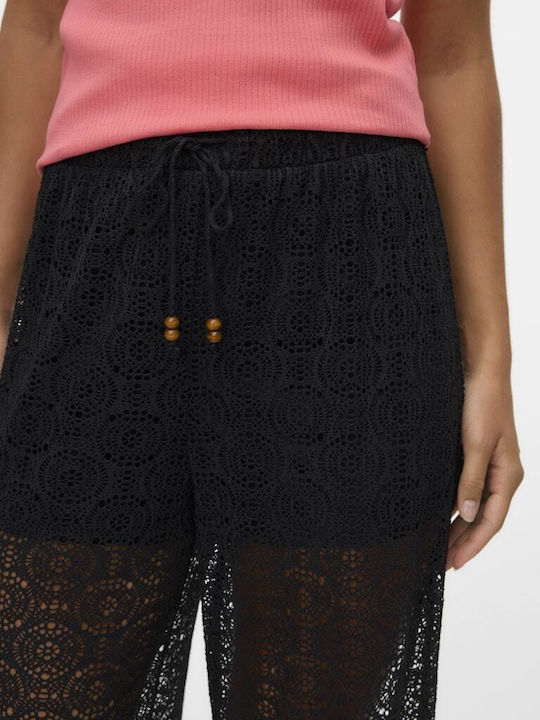 Pantaloni Largi Dama Wide Linie Negru