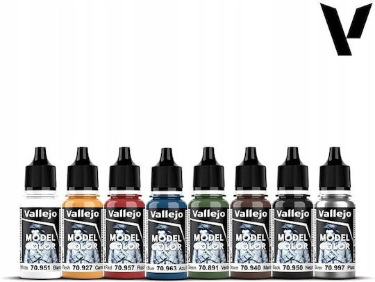 Acrylicos Vallejo Σετ Χρώματα Μοντελισμού 18ml 8τμχ