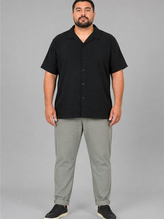 Double Plus Size Shirt Relaxed Fit Black