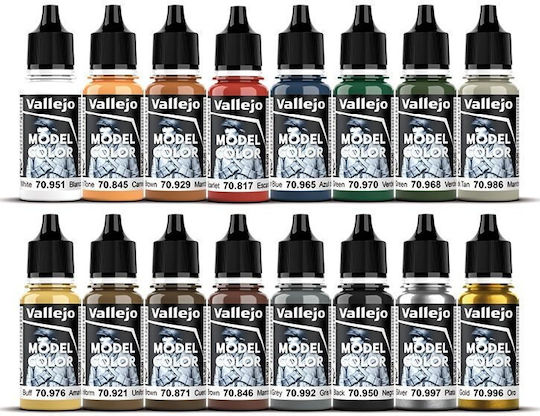 Acrylicos Vallejo Σετ Χρώματα Μοντελισμού 18ml 16τμχ