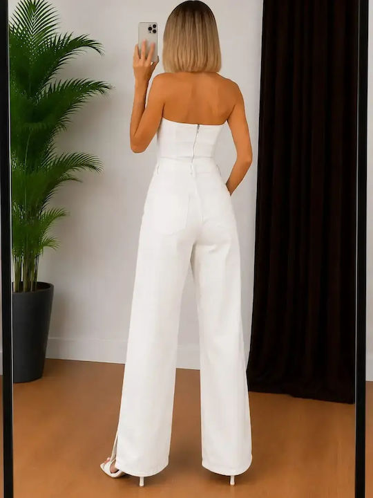 High Rise Women's Jeans Pants in Loose Fit White