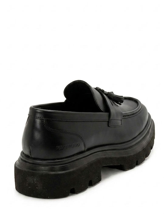 Leather Men's Loafers In Black Colour