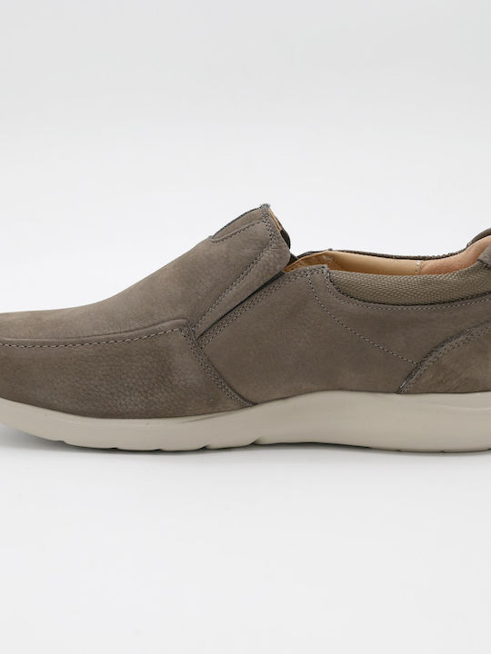 Δερμάτινα Ανδρικά Loafers σε Γκρι Χρώμα