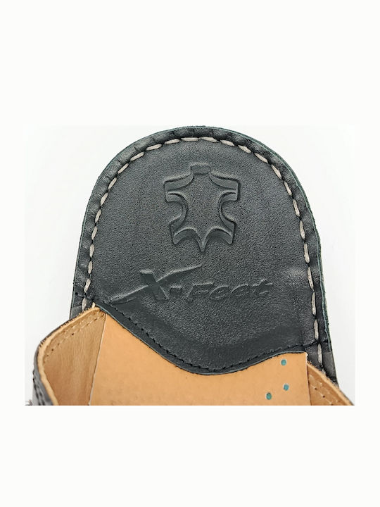 Leather Men's Sandals In Black Color