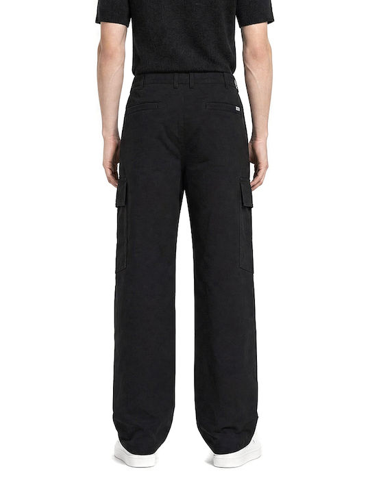 Cargo Elastic Trousers in Loose Fit Black