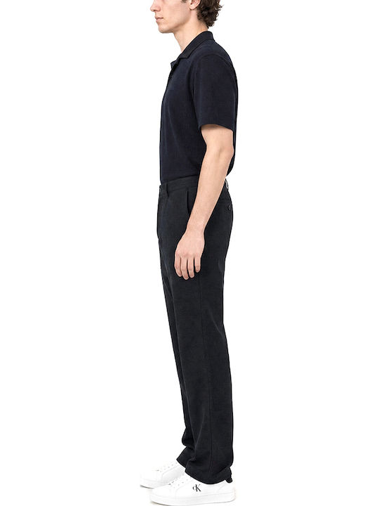 Elastic Trousers in Relaxed Fit Blue
