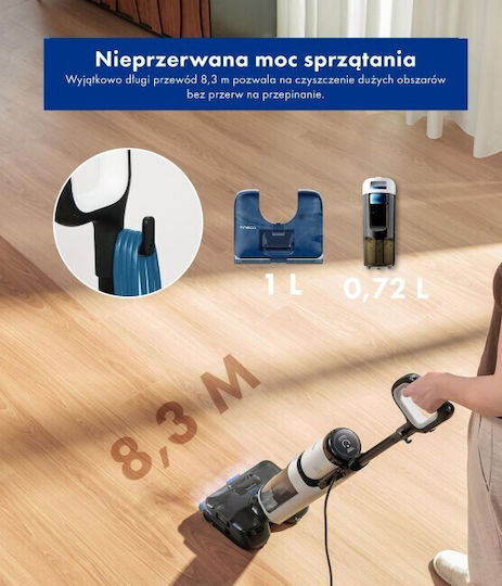 Tineco Floor One S6 Ηλεκτρική Σκούπα Stick Λευκή