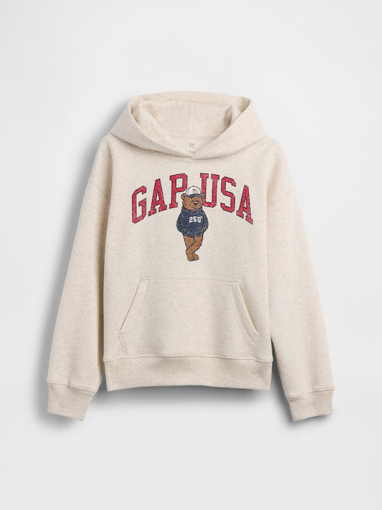 Fleece Kids Sweatshirt with Hood and Pockets Grey