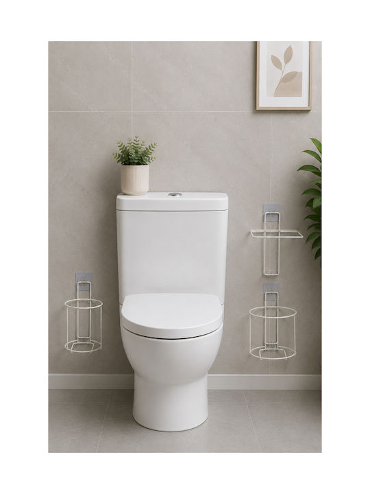 SteweHome An Der Wand Montiertes Badezimmerzubehör-Set Metall Weiß 3 Stück SteweHome An Der Wand Montiertes Badezimmerzubehör-Set Metall Weiß 3 Stück