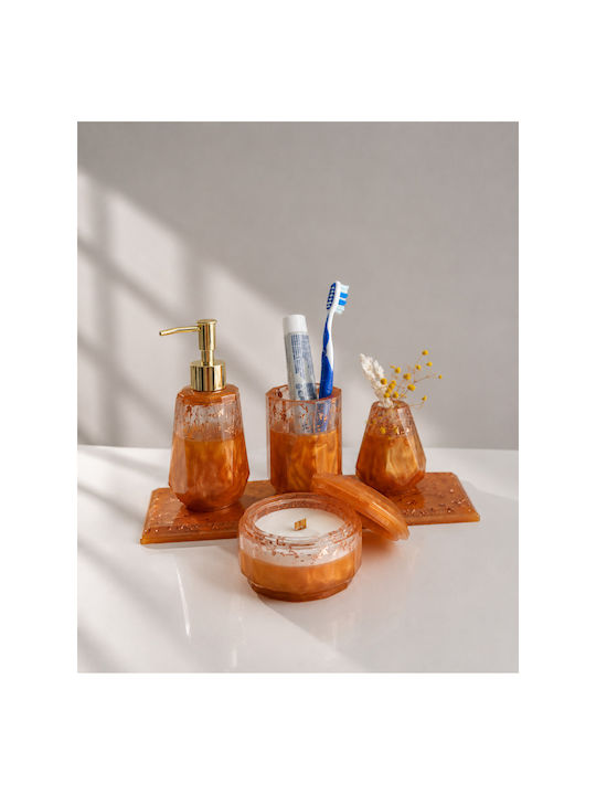 SteweHome Set Accesorii Baie Rășină Portocalii 5 Bucăți