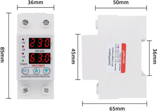 Sinotimer Instrument de Măsură pentru Panou Electric Digital pe Șină Monofazat