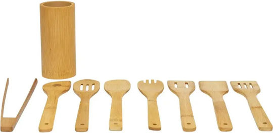 Set De Ustensile De Gătit Din Lemn Cu Suport 9 Bucăți Cb2501