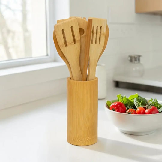 Set De Ustensile De Gătit Din Lemn Cu Suport 9 Bucăți Cb2501
