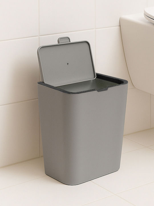 SteweHome Plastic Bathroom Brush and Bin Set 6l Grey