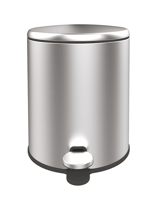 SteweHome Metallic Bathroom Brush and Trash Can Set