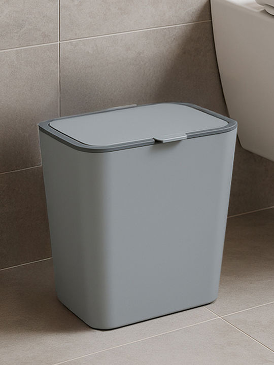 SteweHome Plastic Bathroom Brush and Bin Set 6l Grey