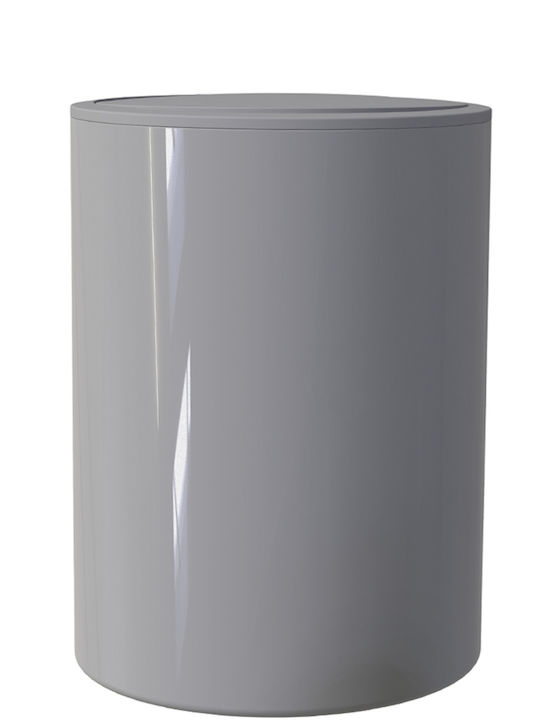 SteweHome Plastic Bathroom Brush and Trash Can Set 6l Grey